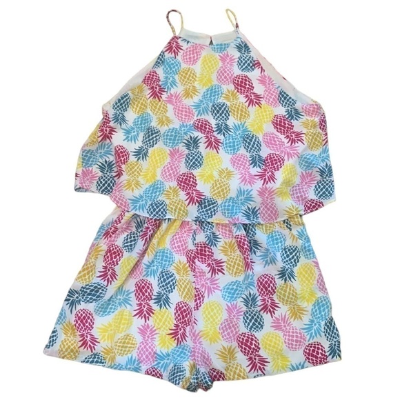 Finn & Grace Romper Pineapple Print Halter Top Size S - Picture 1 of 6